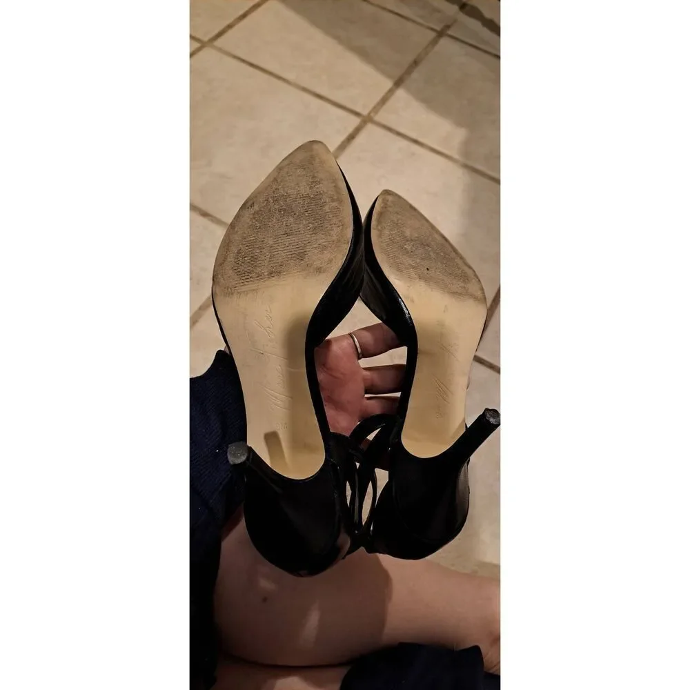 Marc Fisher Black Leather Heels Size 9